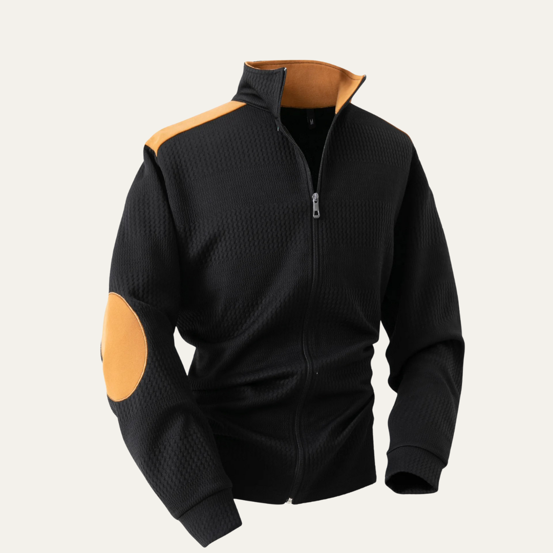 The Corato Men’s Casual Lightweight Patchwork Stand Collar Zip Jacket