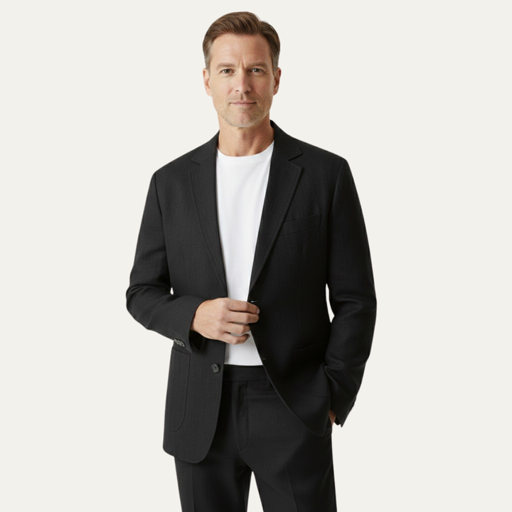 The Elmstead Men’s Men’s Solid Color Casual Linen Blazer