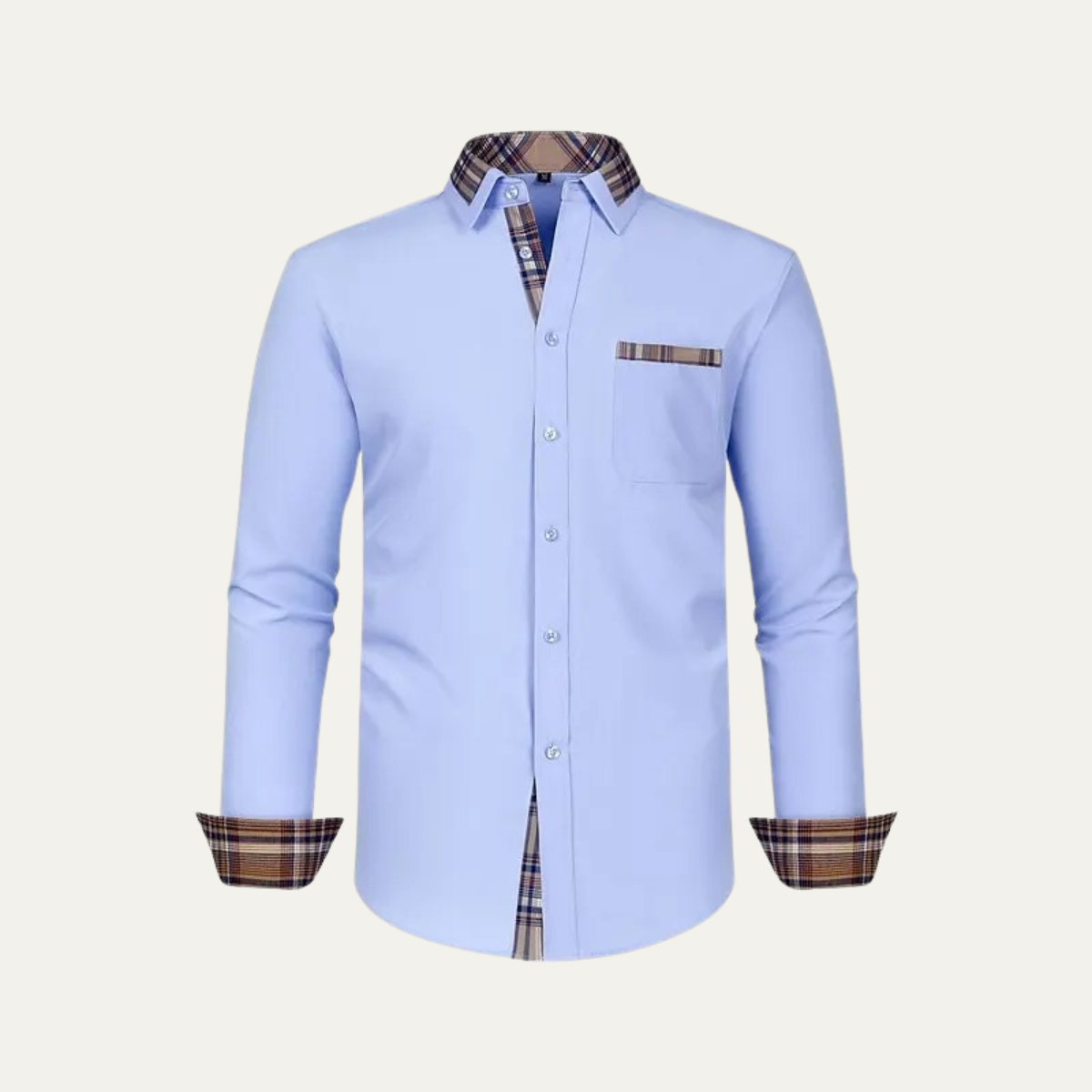 The Gorizia Men’s Trendy Contrast Trim Button Up Shirt