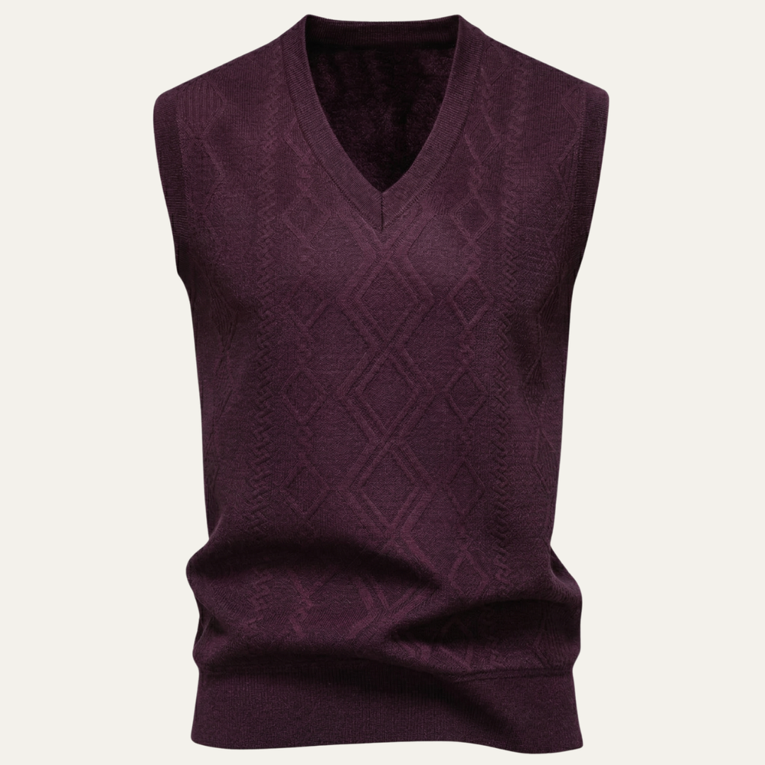 The Canazei Men’s Winter Cable Knitted V Neck Sweater Vest