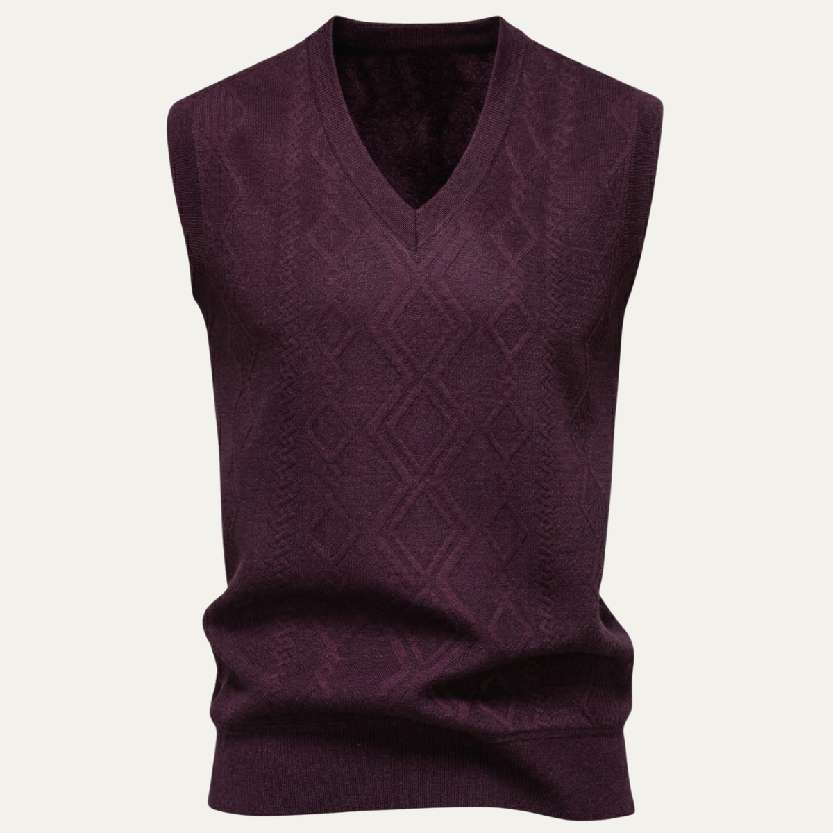 The Canazei Men’s Winter Cable Knitted V Neck Sweater Vest