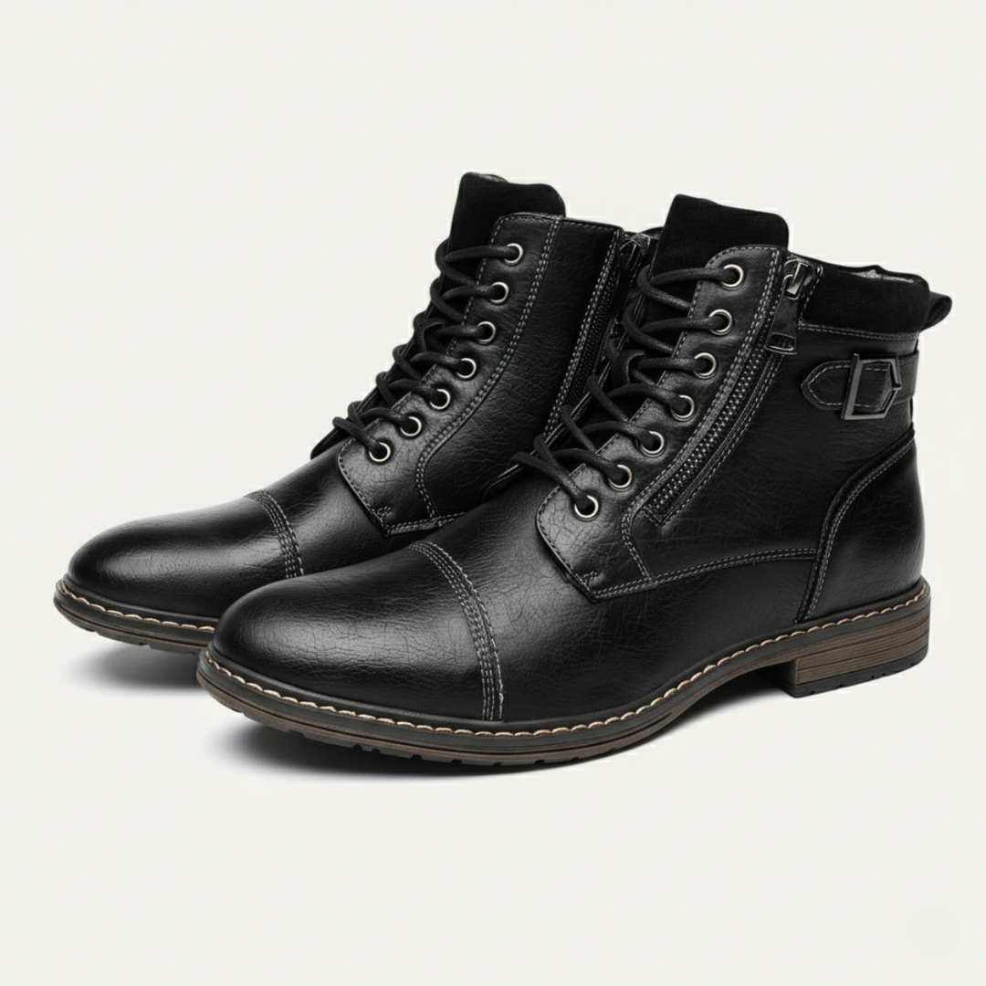 The Brescia Men’s Casual Vintage Faux Leather Ankle Boots