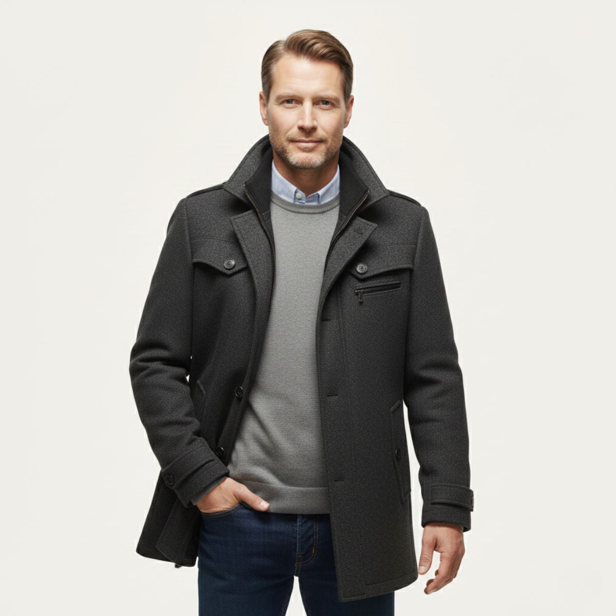 The Stonemont Men’s Smart Casual Wool Blend Winter Coat
