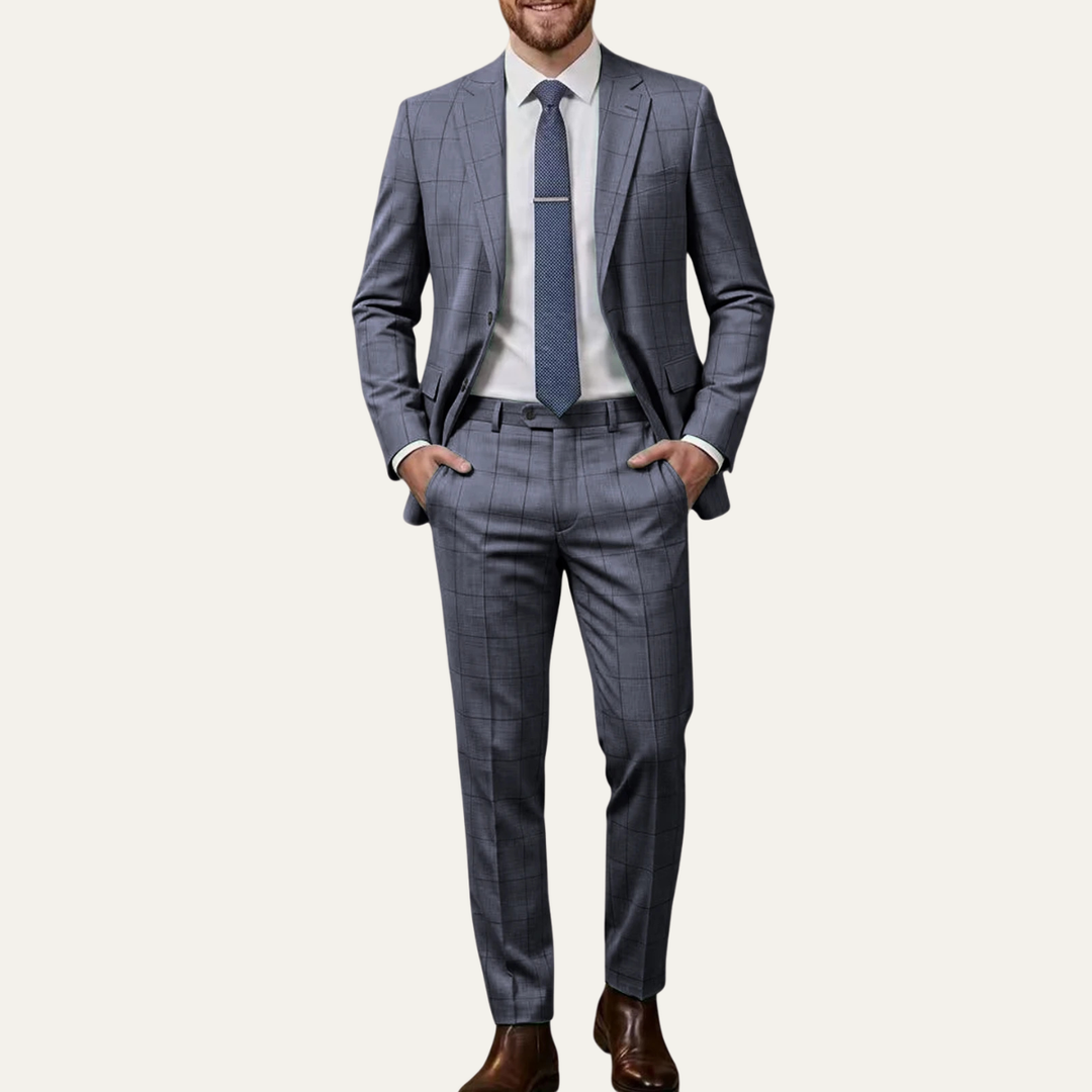 The Dana Point Men’s Smart Plaid Suit Set
