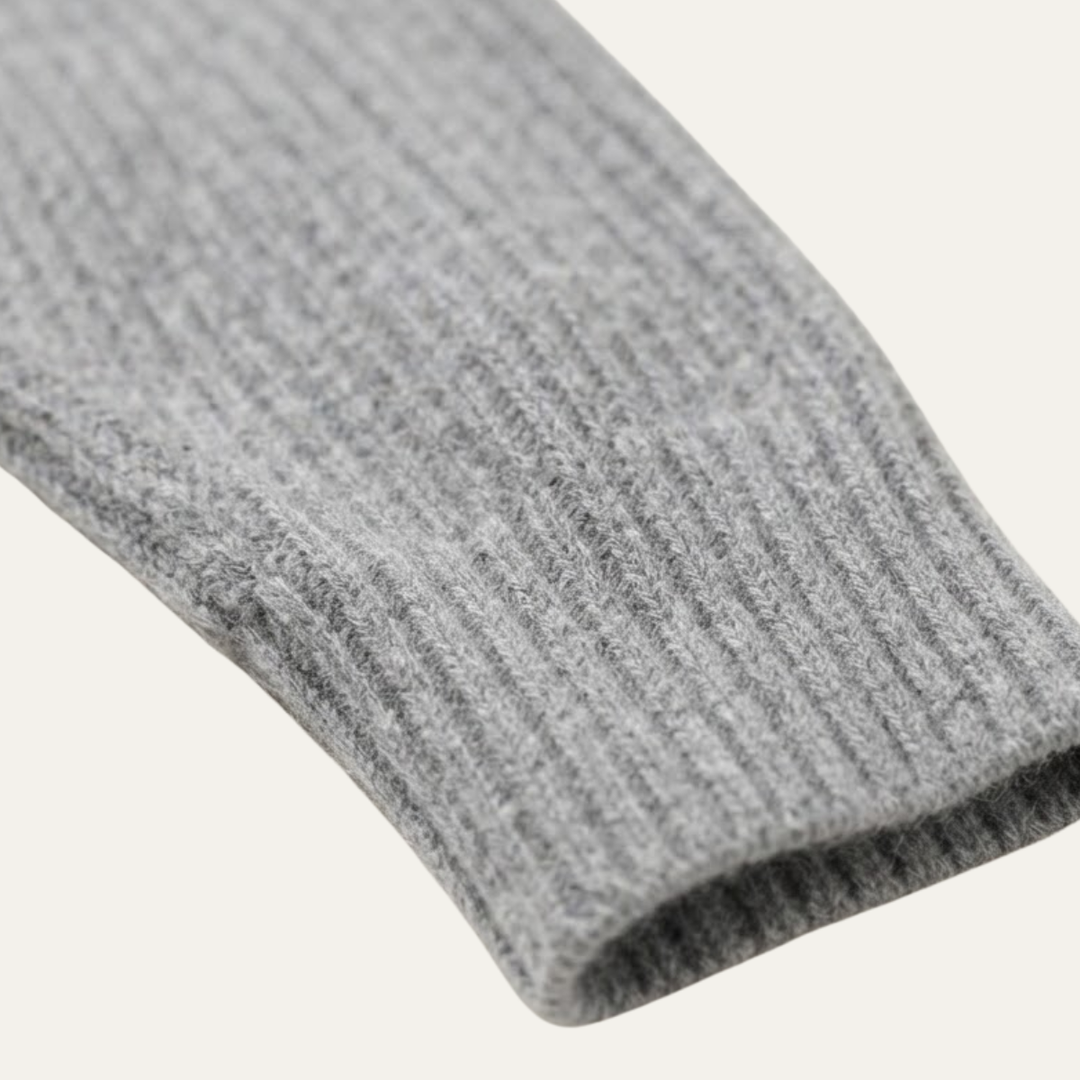 Women's Ribbed Sweater with Asymmetrical Slit Hem