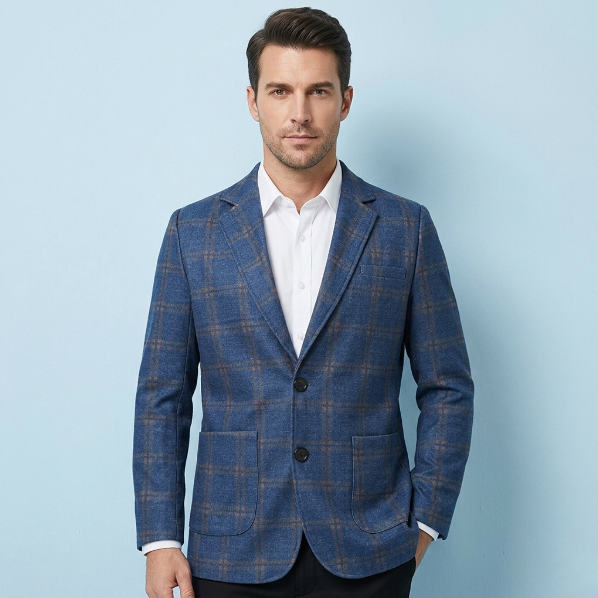 The Willoughby Men’s Classic Tailored Fit Suit Plaid Blazer