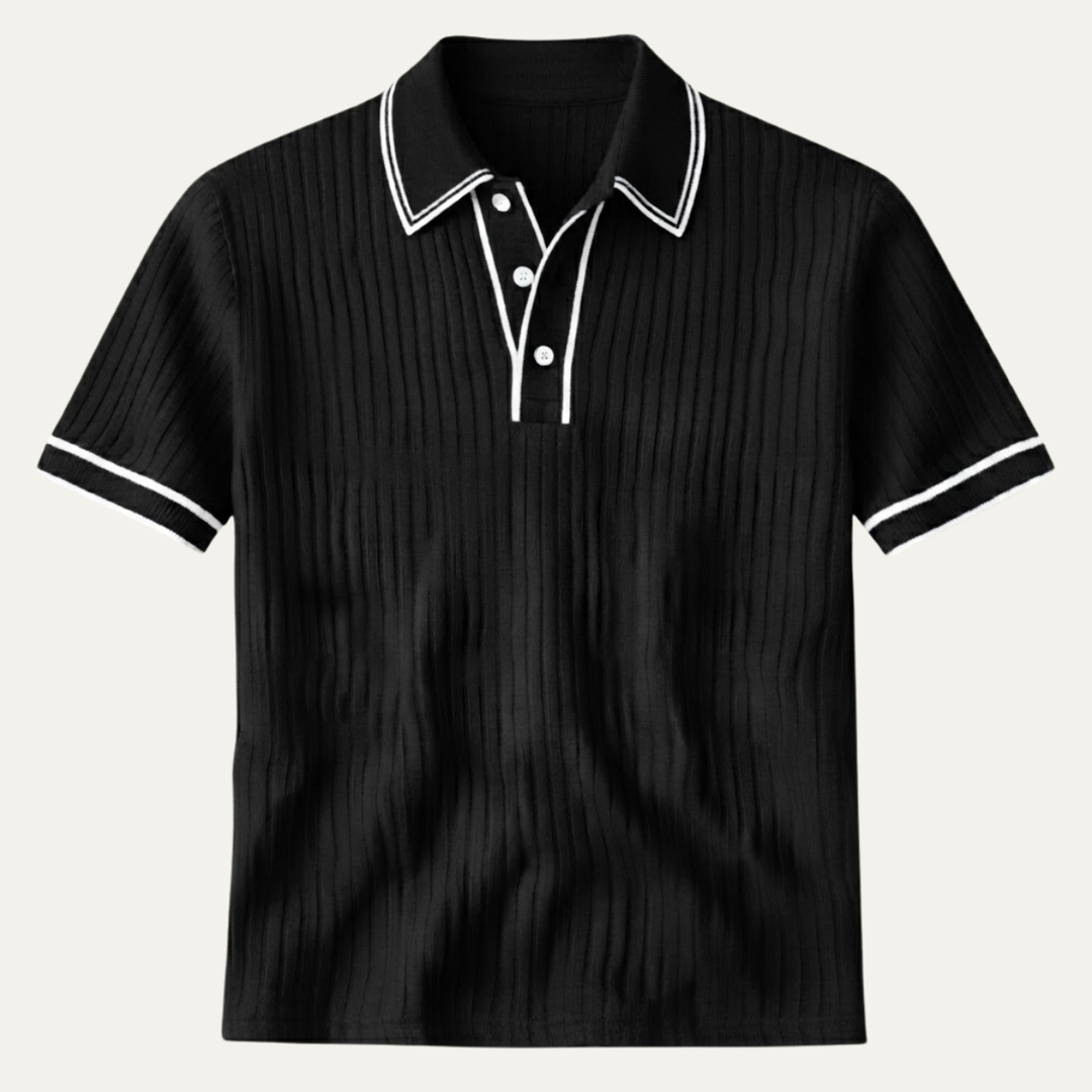 The Moscova Men’s Ribbed Knit Business Polo Shirt