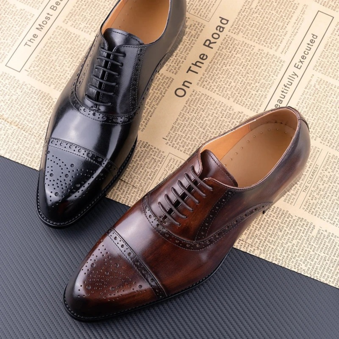 The Malcesine Men’s Faux Leather Dress Shoes – Cowhide Formal Dress Shoes