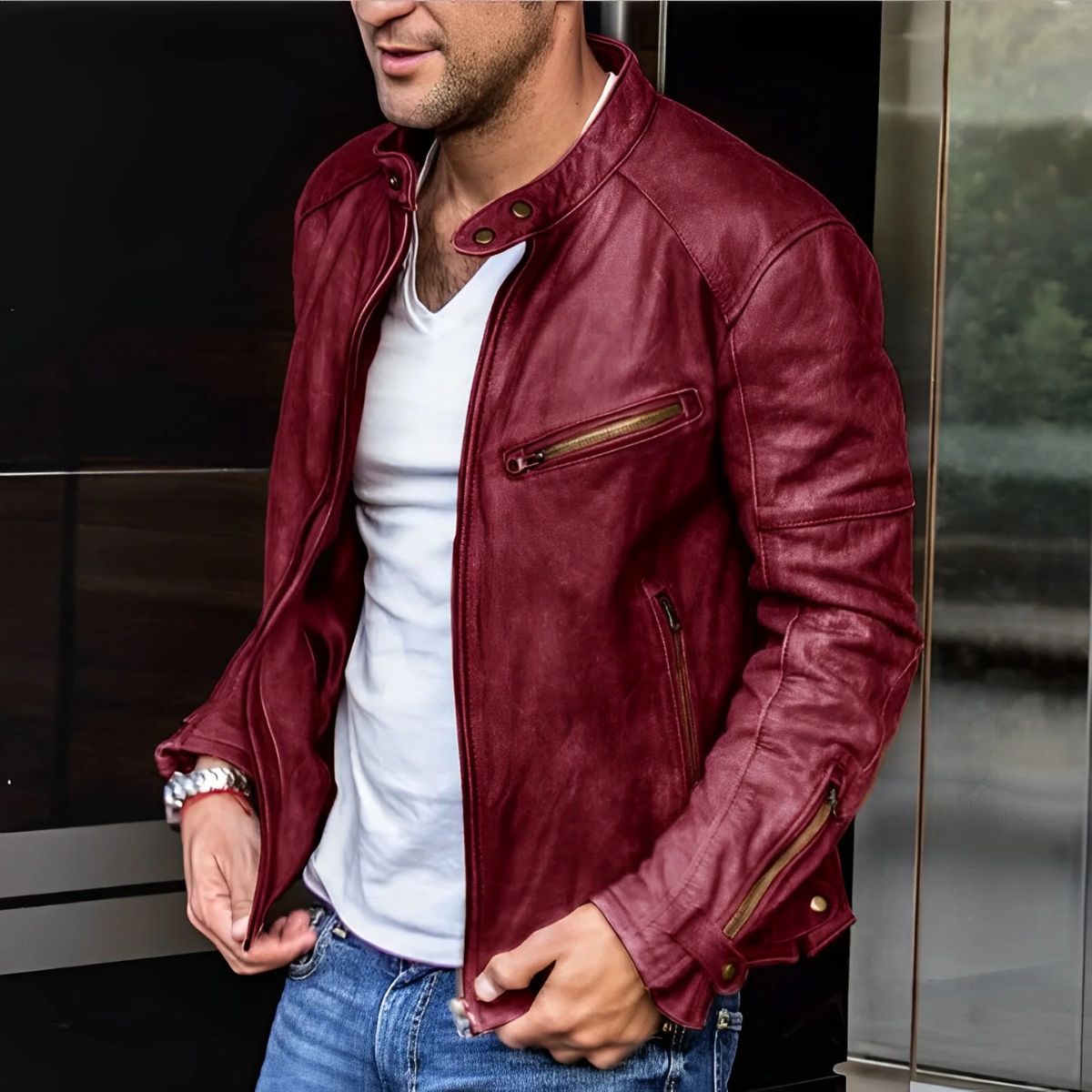 The Brooklyn Leather Biker Jacket – Men’s Classic Motorcycle Style