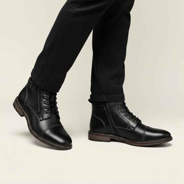 The Brescia Men’s Casual Vintage Faux Leather Ankle Boots