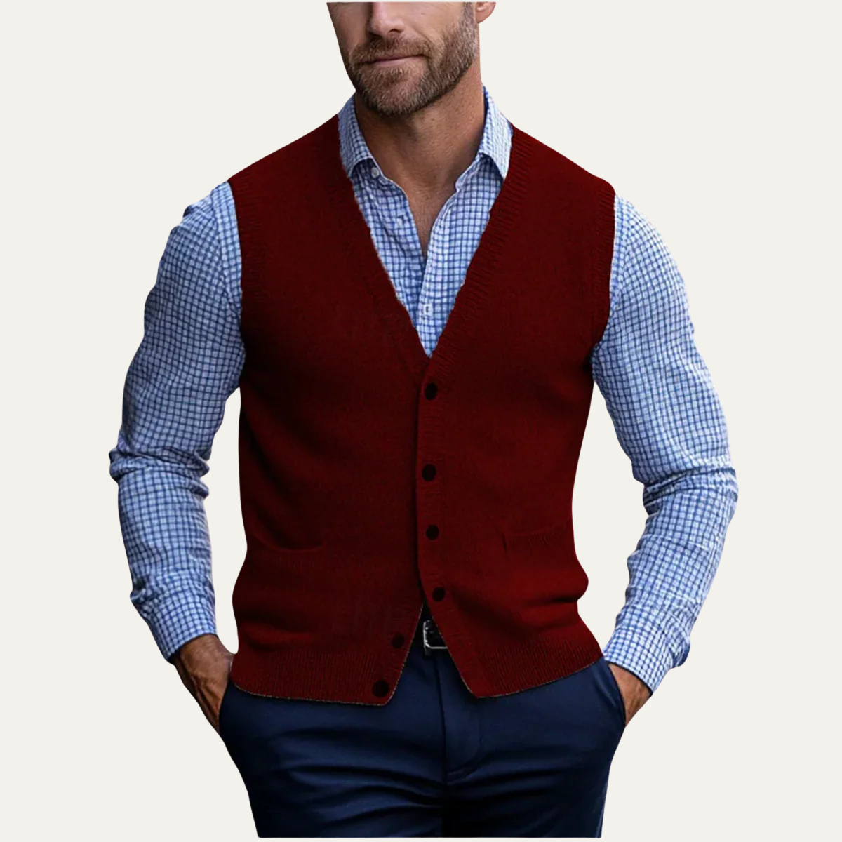 The Somerset Men’s Smart Casual Button Front Knit Vest