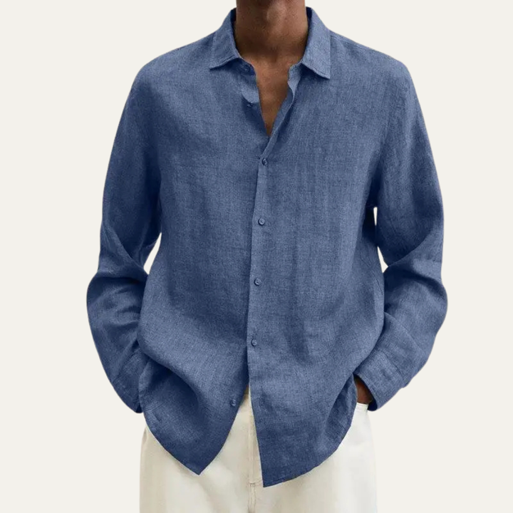 The Alderhill Men’s Breathable Cotton Shirt with Turn Down Collar