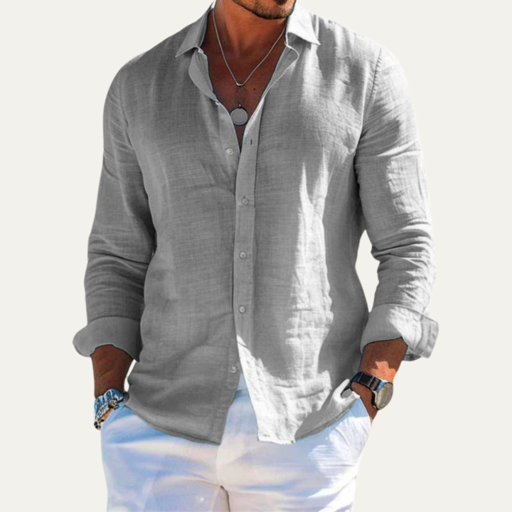 The Silverpark Ridge Men’s Cotton Blend Casual Lapel Shirt