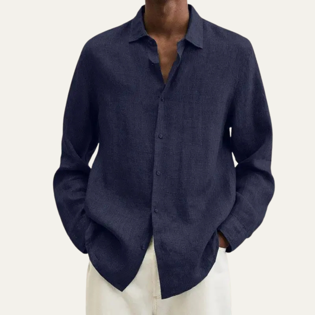 The Alderhill Men’s Breathable Cotton Shirt with Turn Down Collar