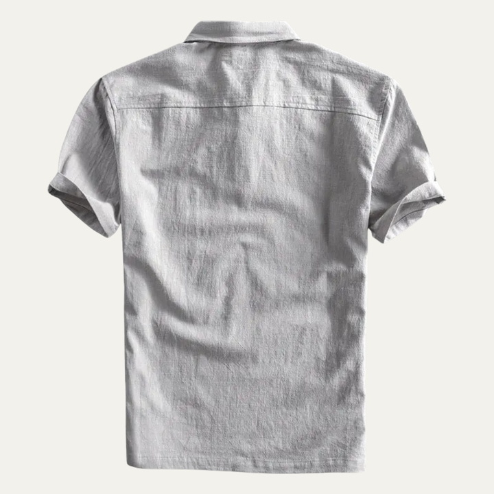 The Montrose Ridge Men’s Short Sleeve Linen Casual Polo Shirt