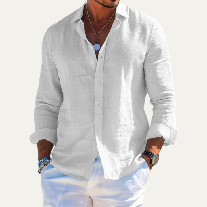 The Silverpark Ridge Men’s Cotton Blend Casual Lapel Shirt