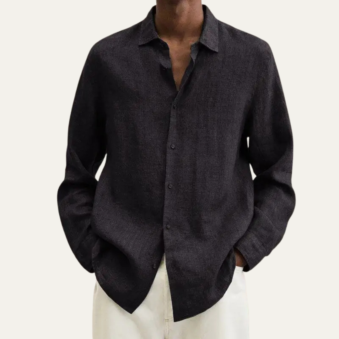 The Alderhill Men’s Breathable Cotton Shirt with Turn Down Collar