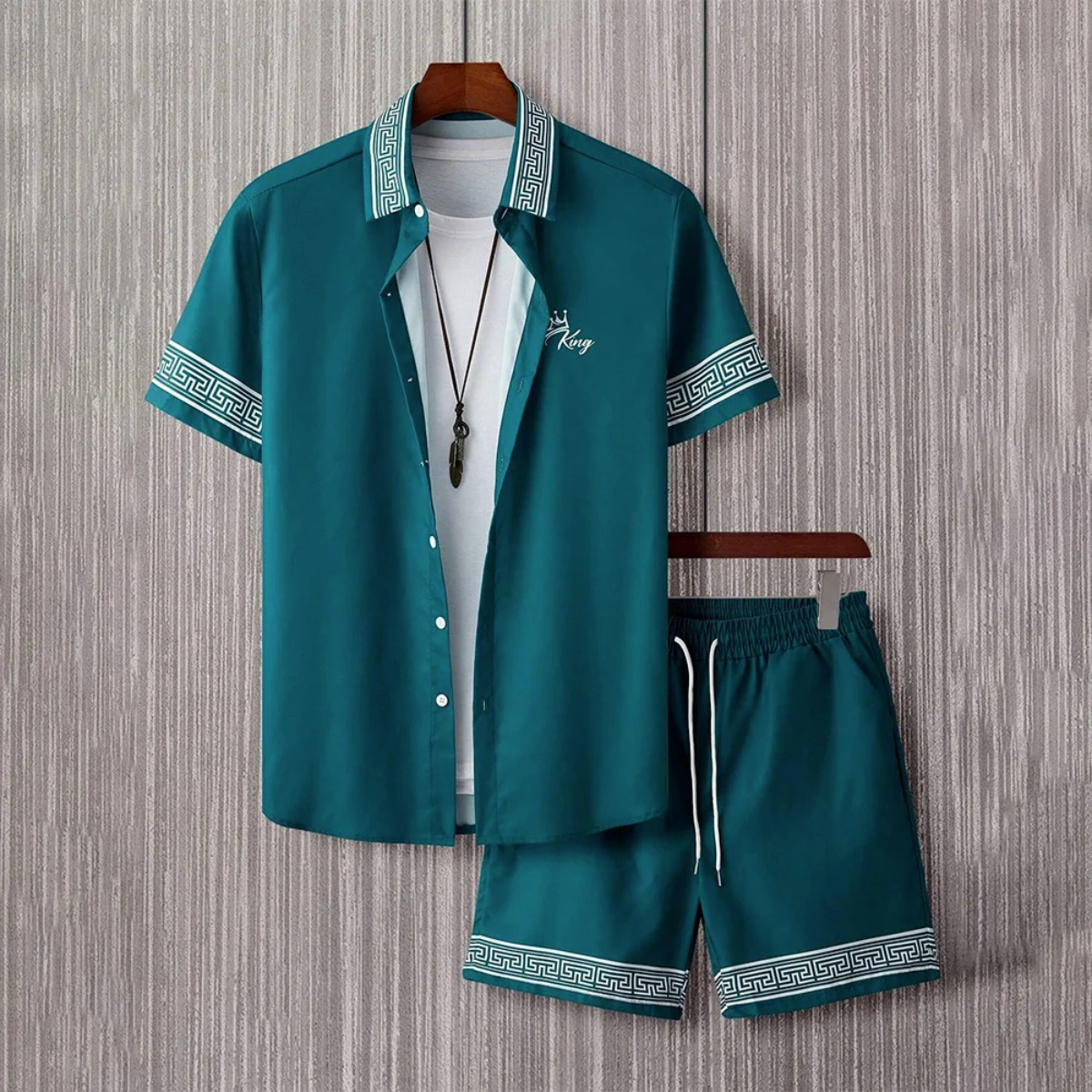 The Stonehill Men’s Retro Print Set – Shirt & Short
