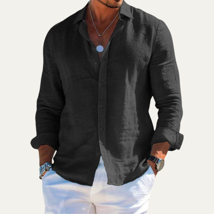 The Silverpark Ridge Men’s Cotton Blend Casual Lapel Shirt