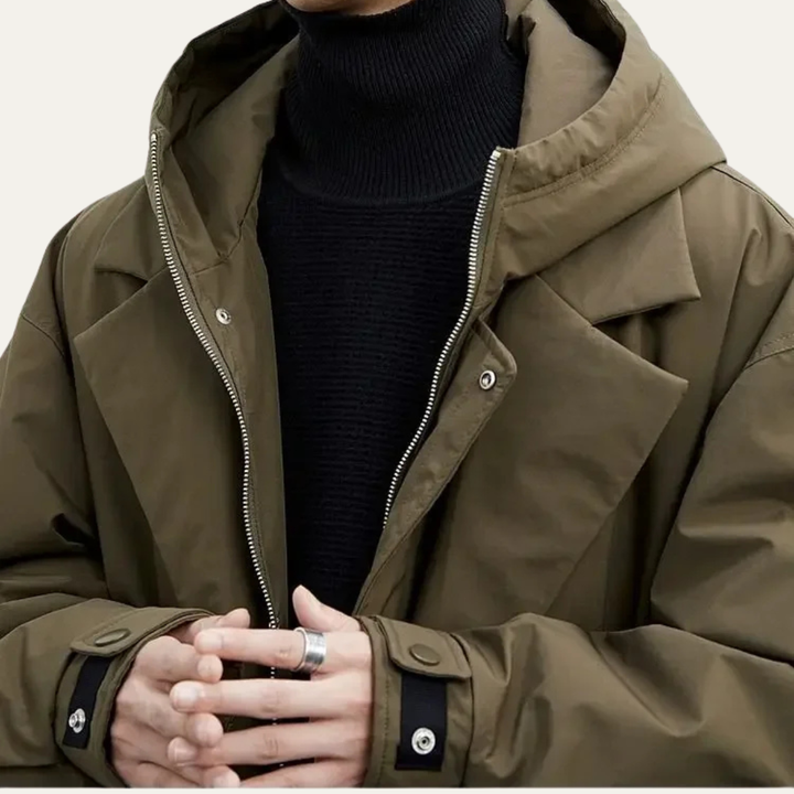 The Oldborough Men's Hooded Parka – Waterproof Warm Long Rain Coat