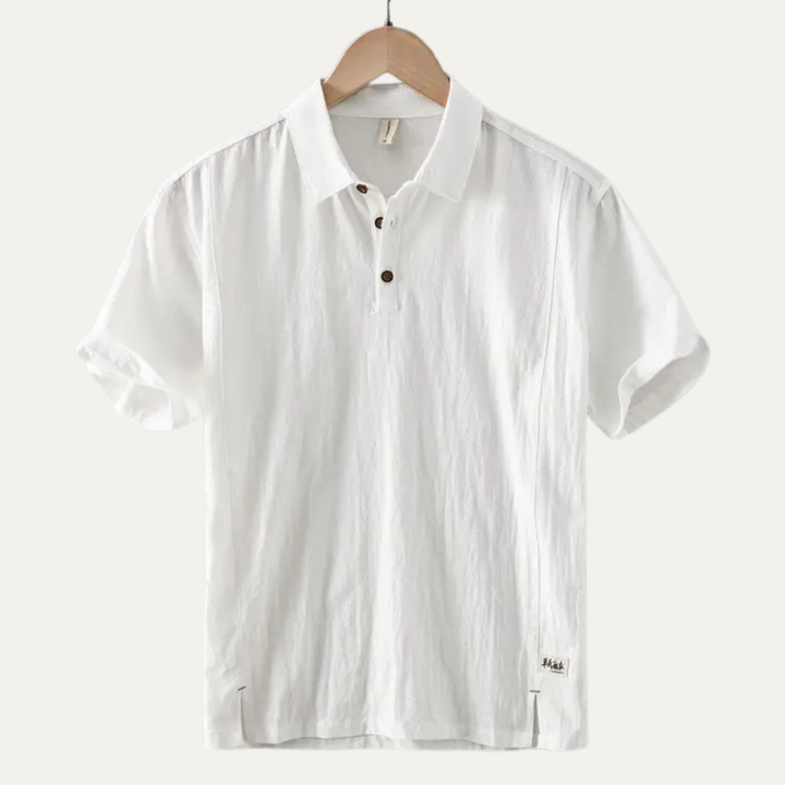 The Montrose Ridge Men’s Short Sleeve Linen Casual Polo Shirt