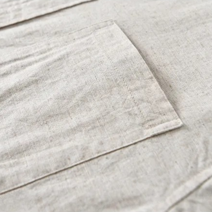 The Ashmont Ridge Men’s Loose Fit Cotton Linen Mandarin Collar Shirt