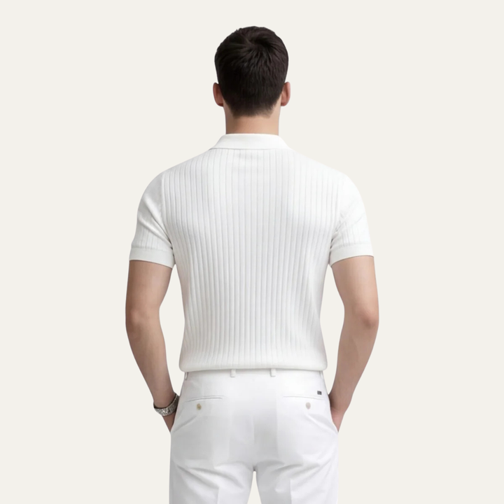 The Hawthorne Men’s Cotton Ribbed Polo Shirt