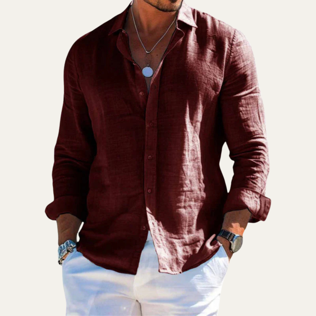 The Maplecrest Hill Men’s Cotton Lightweight Lapel Shirt