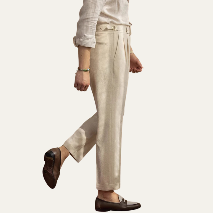 The Riccione Men’s Slim Fit  High Waist Pleated Dress Pants