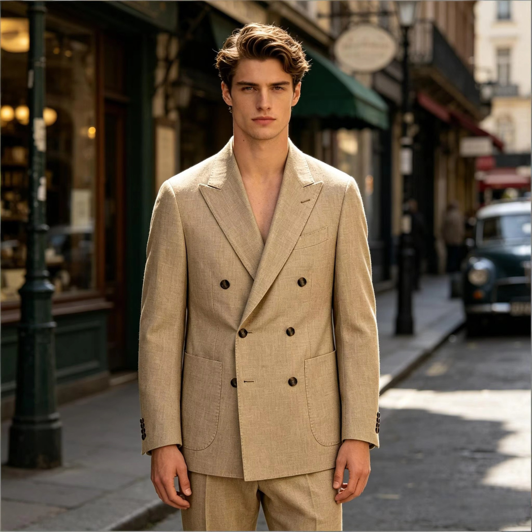 The Brixton Men’s Double Breasted Linen Blazer