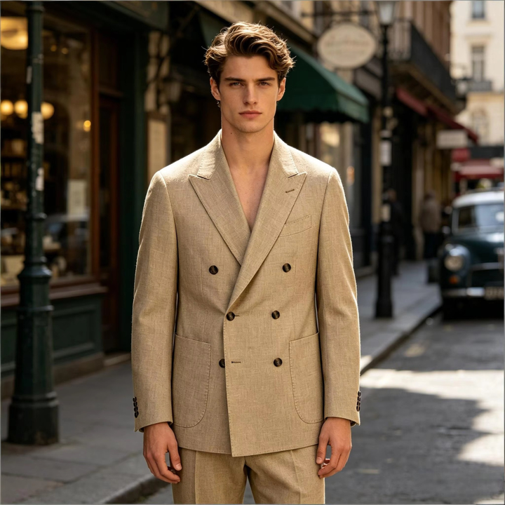 The Brixton Men’s Double Breasted Linen Blazer