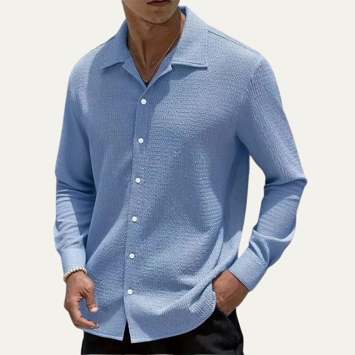 The Frascati Men’s Relaxed Fit  Casual Textured Shirt