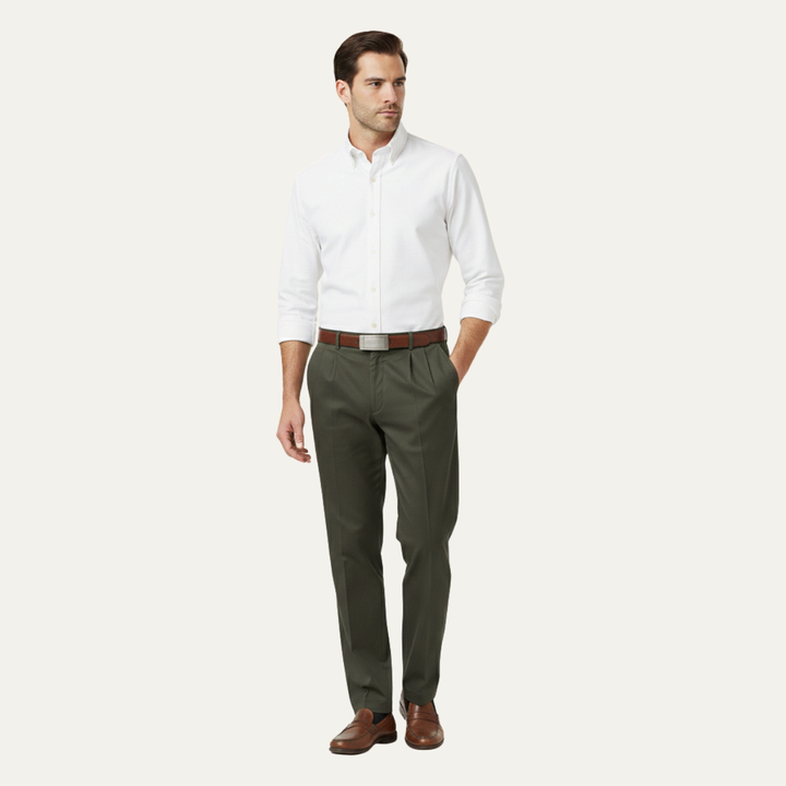 The Briarcliff Park Men’s Classic Casual Double Pleated Straight Leg Pants
