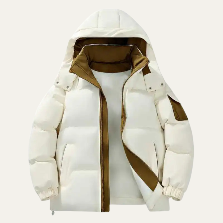 The Redwood Park Men’s Winter Thick Warm Puffer Snow Jacket with Stand Collar