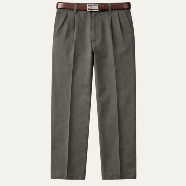 The Montfield Men’s Double Pleated High Waist Straight Leg Pants