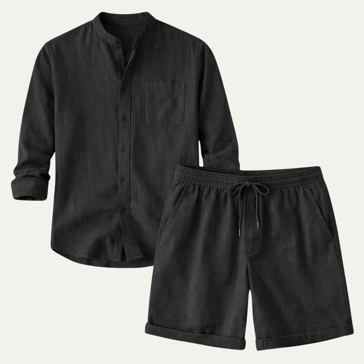 The Glenbrook Park Men’s Cotton Linen Set – Shirt & Shorts