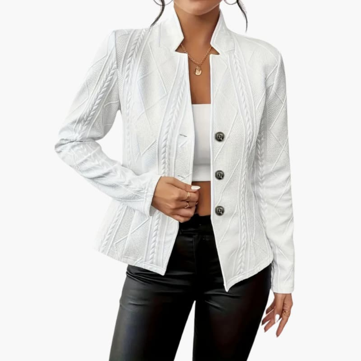 Women's Lapel Blazer with Button Closure