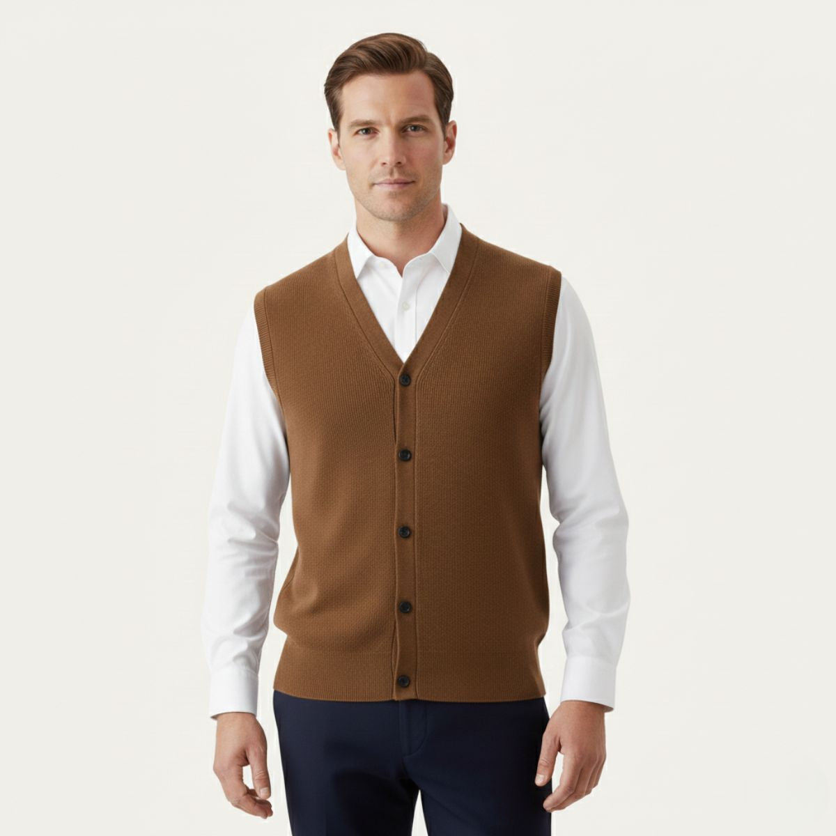 The Castellammare Men’s Smart Button Knit Waistcoat Sweater Vest