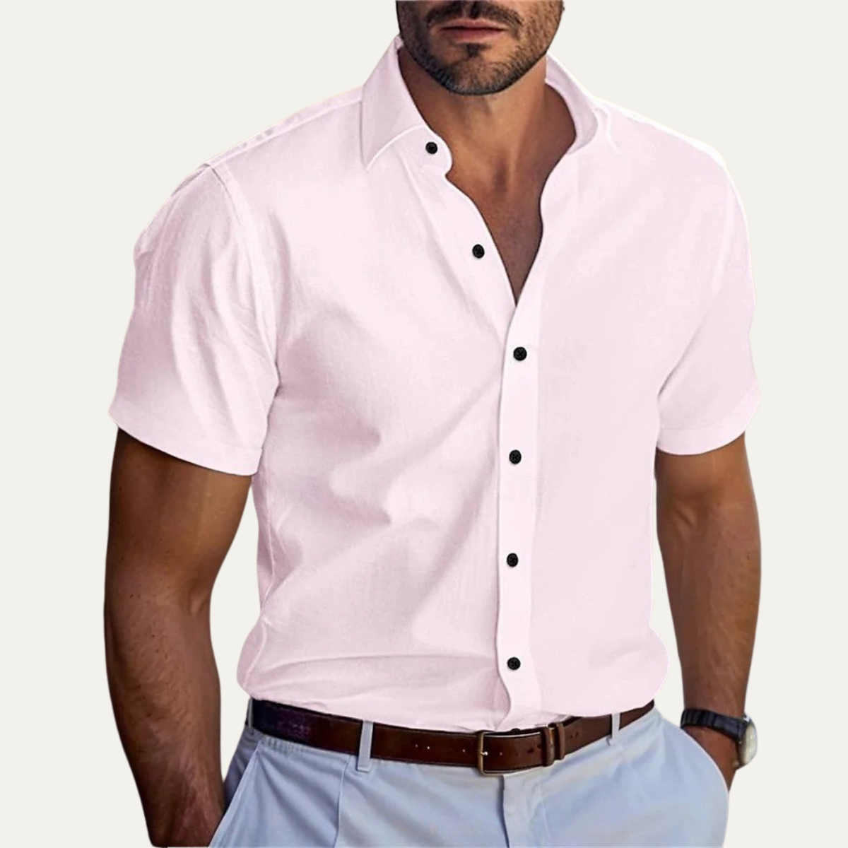 The Belluno Men’s Casual Business Solid Button-Up Shirt