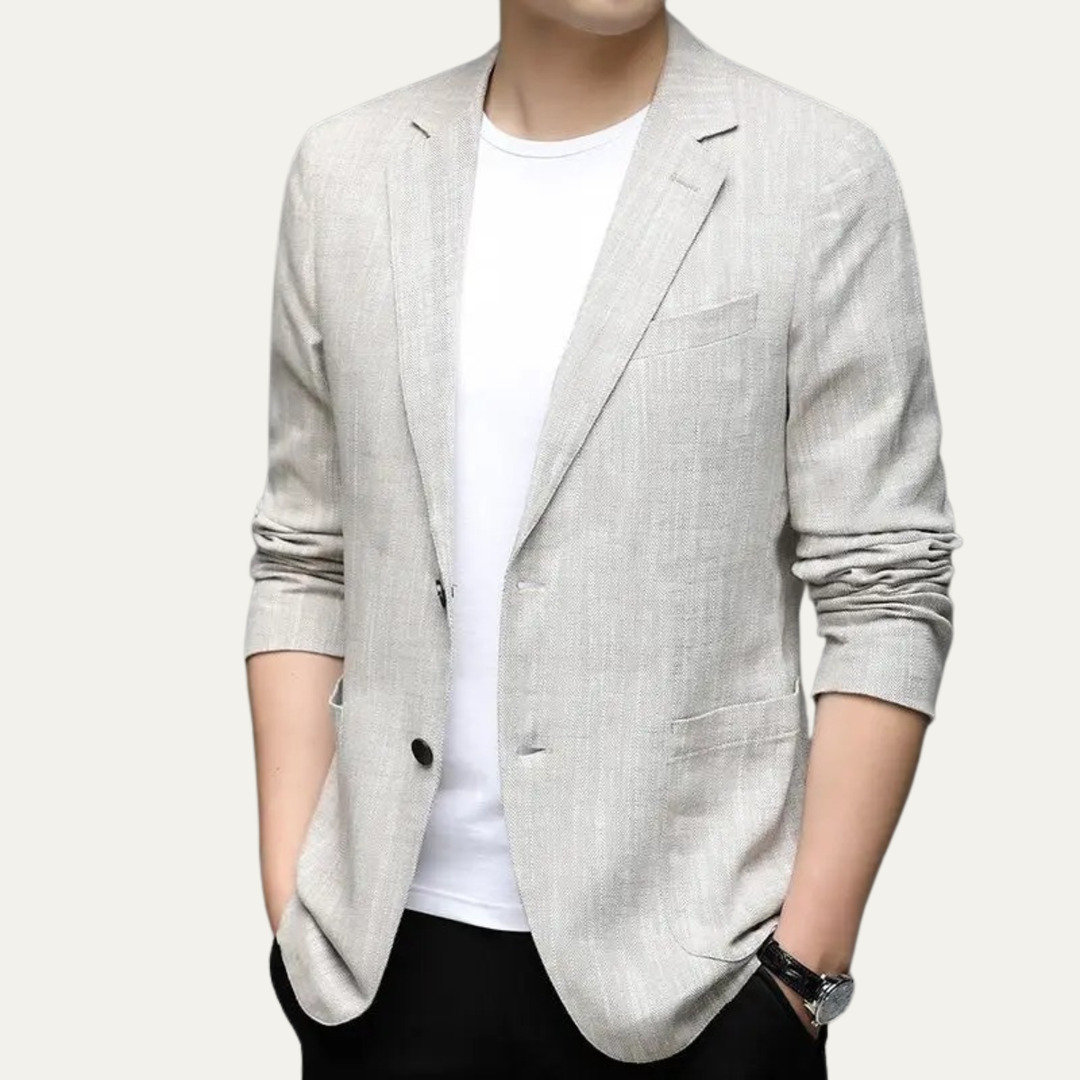 The Spoleto Men’s Relaxed Fit Textured Lightweight Casual Blazer