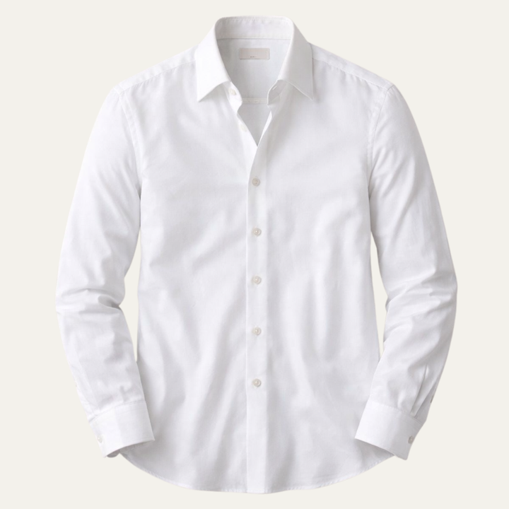 The Redfield Men’s Italian Collar Button Up Shirt  — White