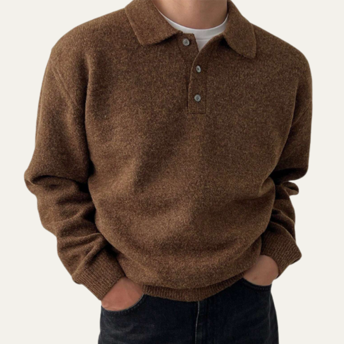 The Cedarfield Men's Trendy Soft Knit Polo Cashmere Sweater