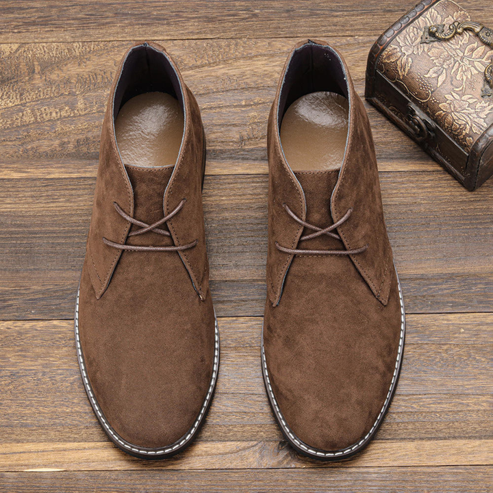 The Alberobello Men’s Suede Lace Up Desert Ankle Boots – Brown