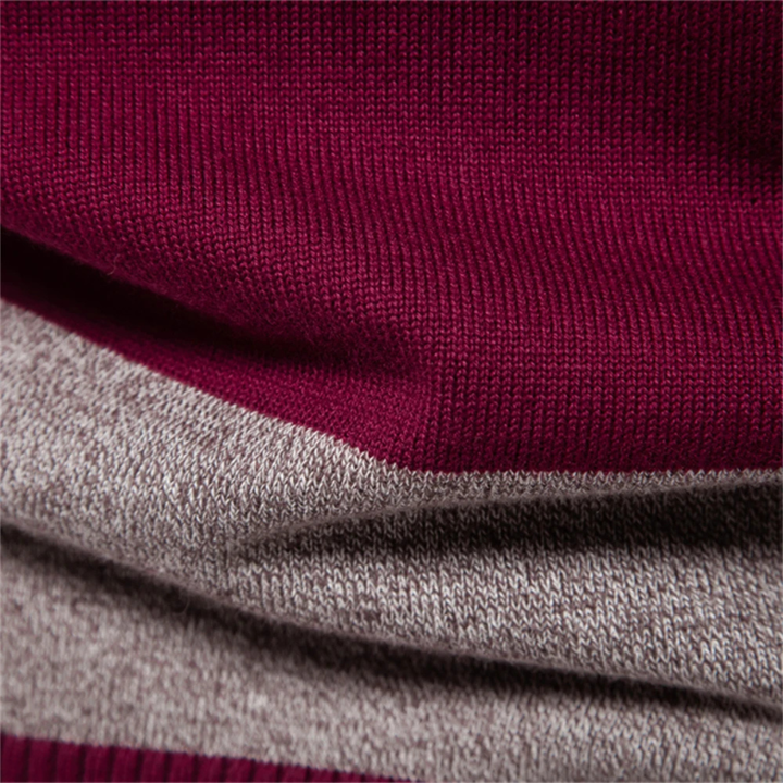 The Latina Men’s Cotton Button Up Striped Knit Polo Sweater
