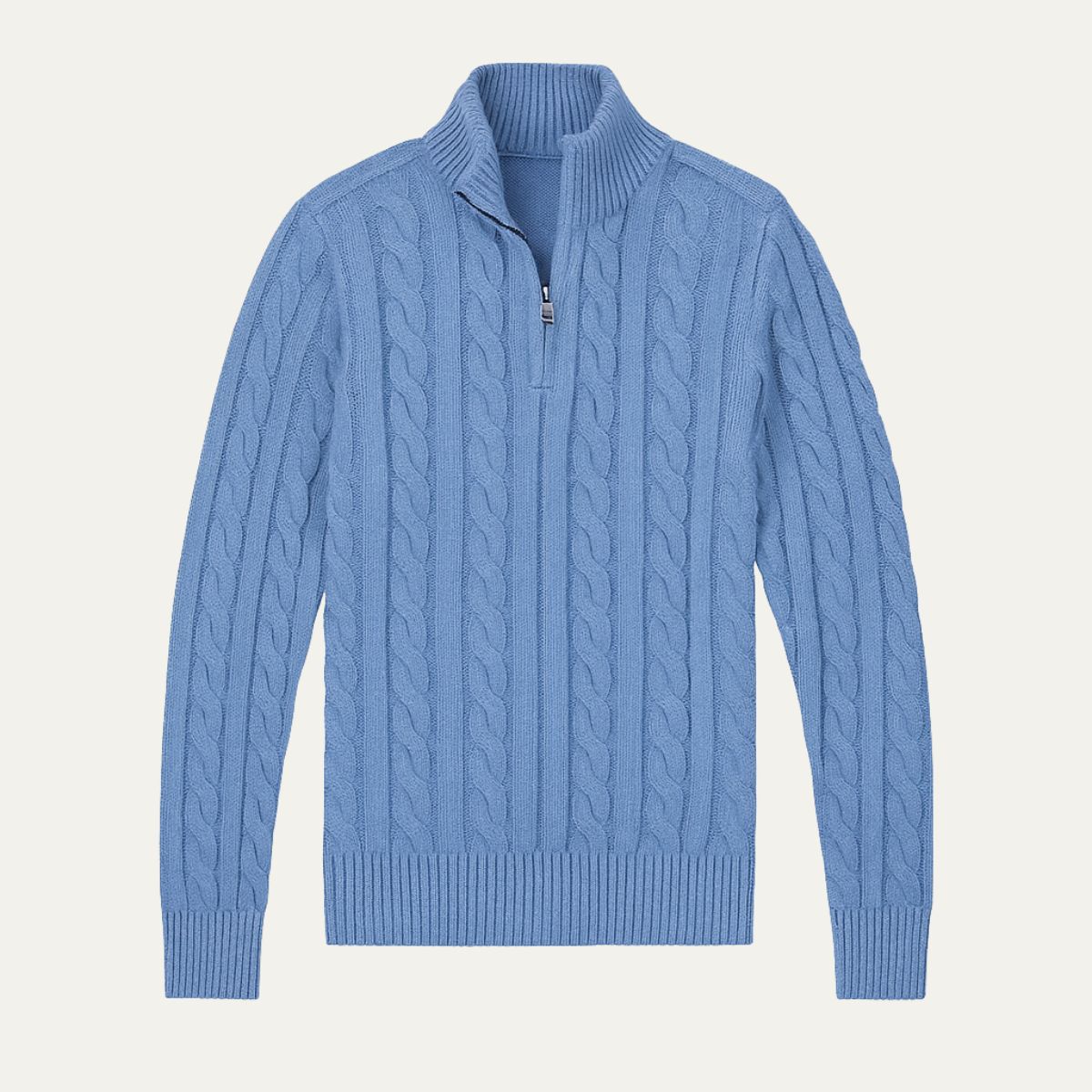 The Genève Old Money Half Zip Sweater for Men - 100% Merino Wool