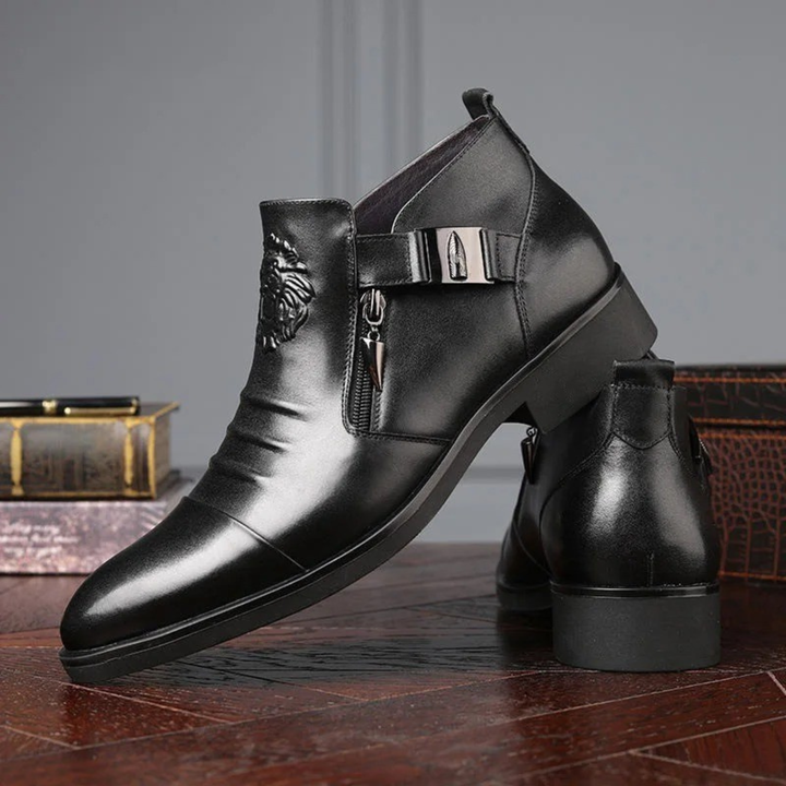 The Barbaresco Men’s Pointed Toe Faux Leather Ankle Boots