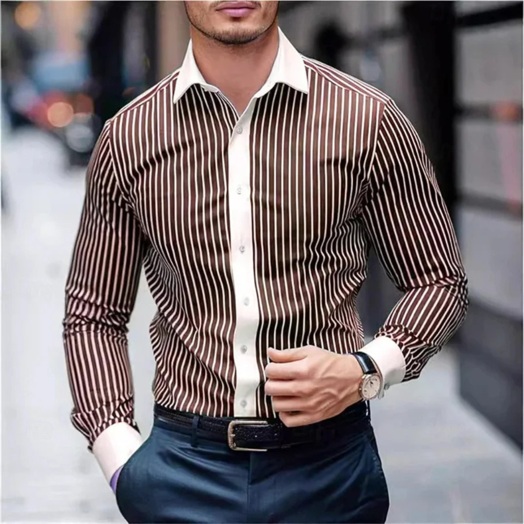 The Harwood Men’s Multicolor Vertical Stripe Casual Shirt