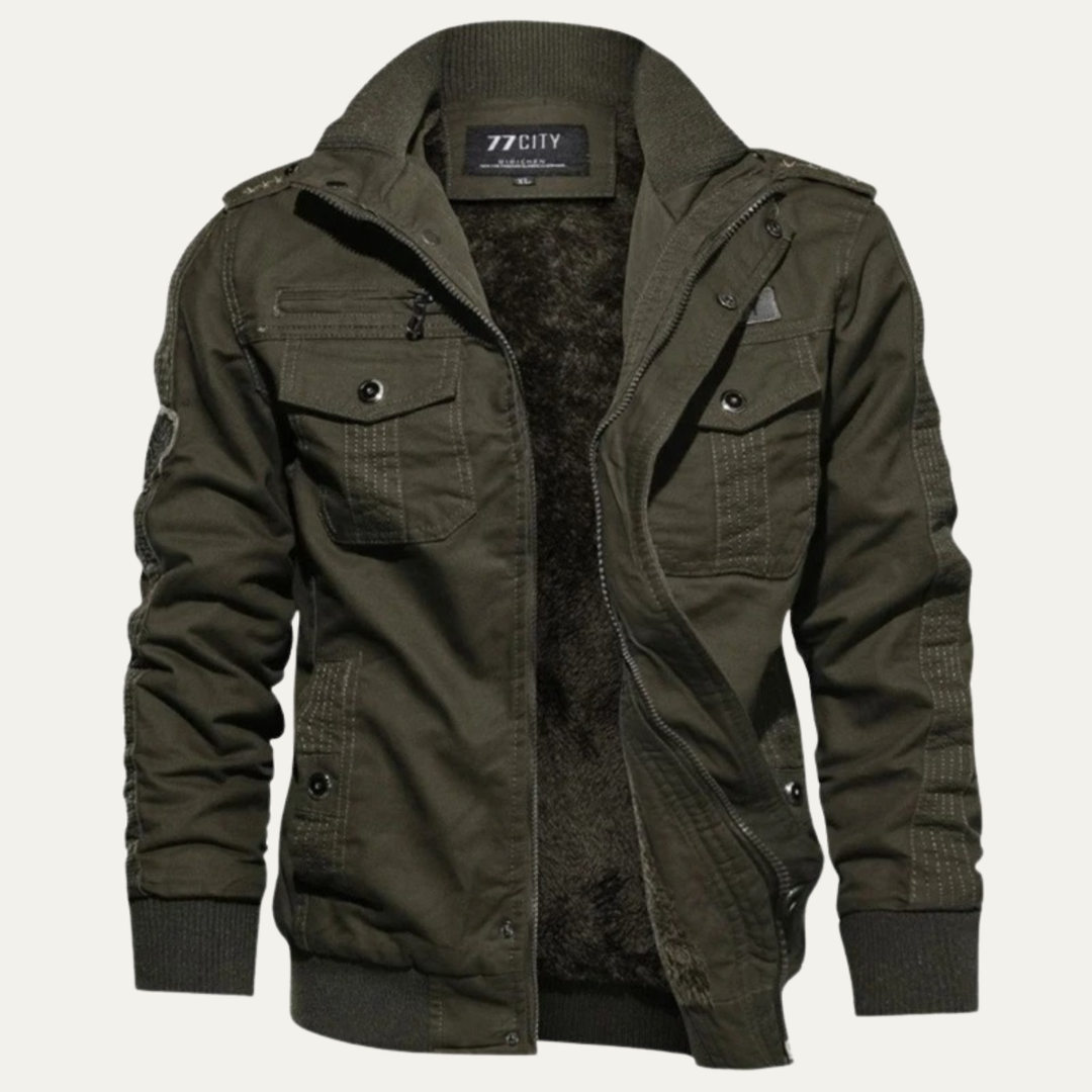 The Foxgate Men’s Thick Plush Lined Windproof Bomber Jacket