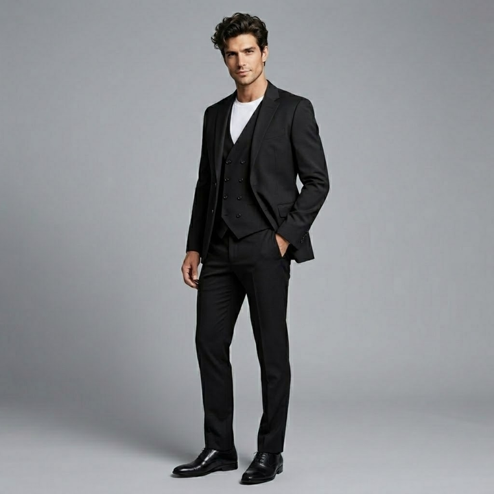 The Remington Men’s 3 Piece Slim Fit Tuxedo Suit Set – Formal Wedding & Business Suit