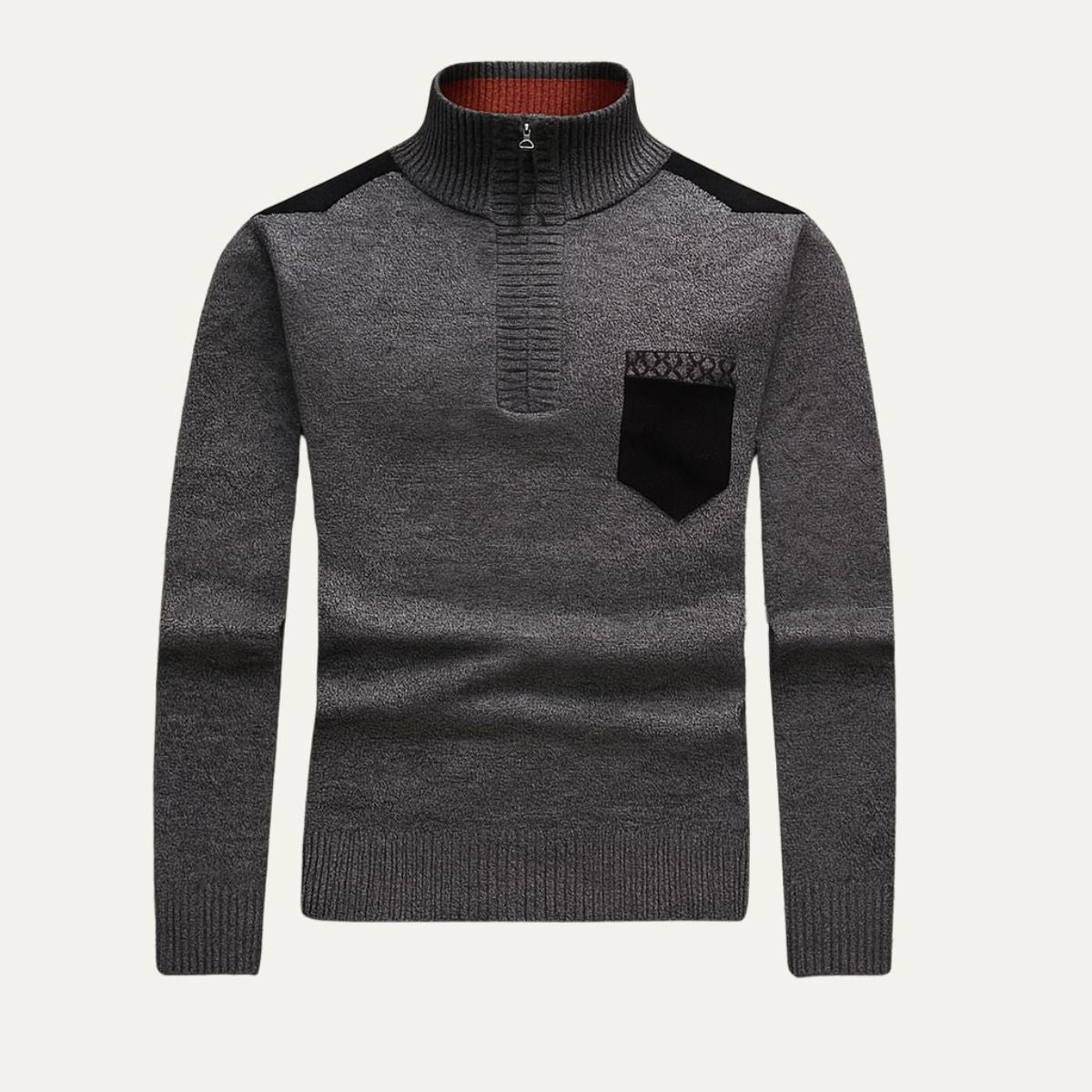 The Garrick Patchwork Half-Zip Sweater for Men